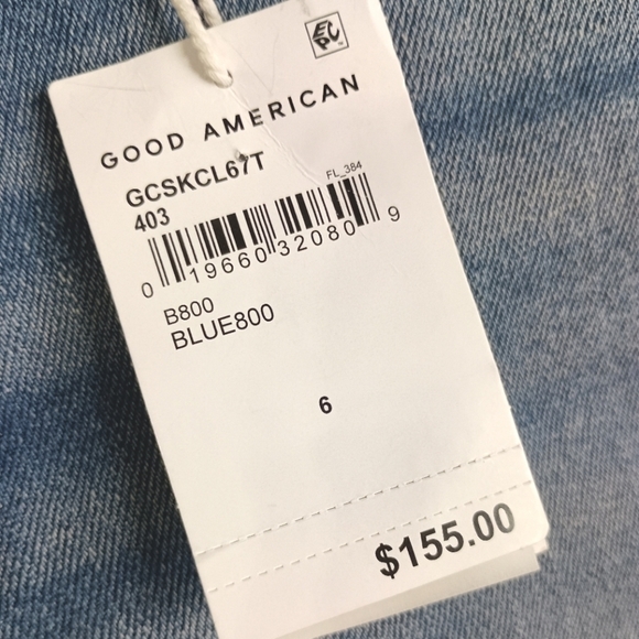 NWT Good American Good Legs Distressed Knee Skinny Jeans $155 - Picture 8 of 11